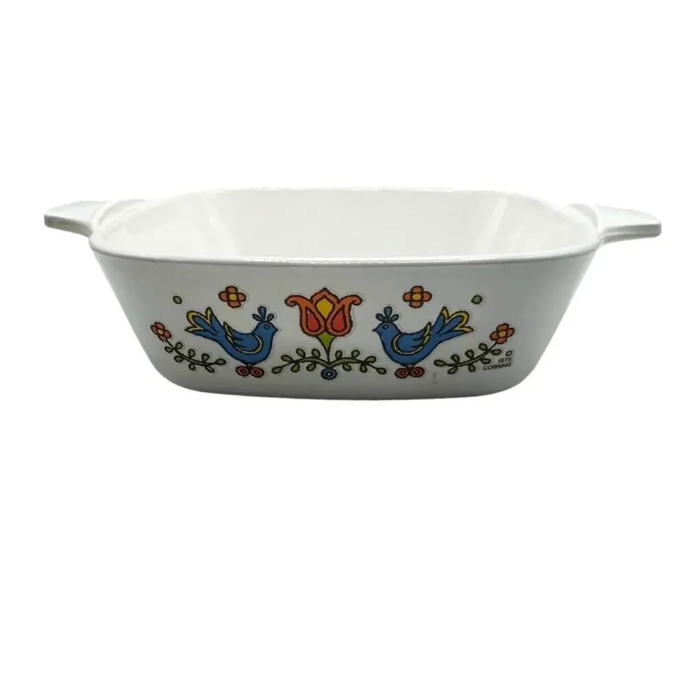 VTG 1975 Corning Ware Country Festival Casserole Dish 1 3/4 Cup P-41-B USA